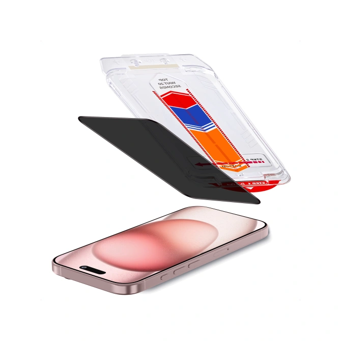 Accezz Gehard Glas Privacy Screenprotector + Applicator Apple iPhone 16 / 15