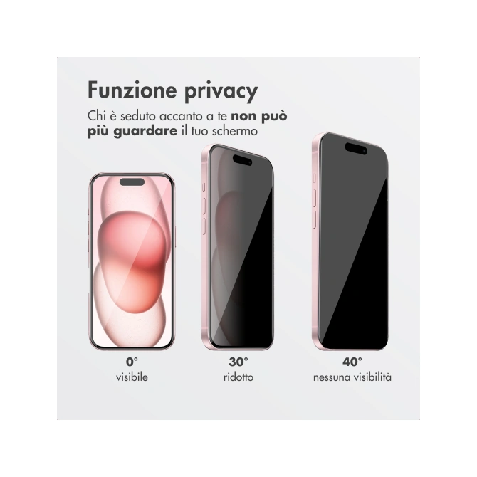 Accezz Gehard Glas Privacy Screenprotector + Applicator Apple iPhone 16 / 15
