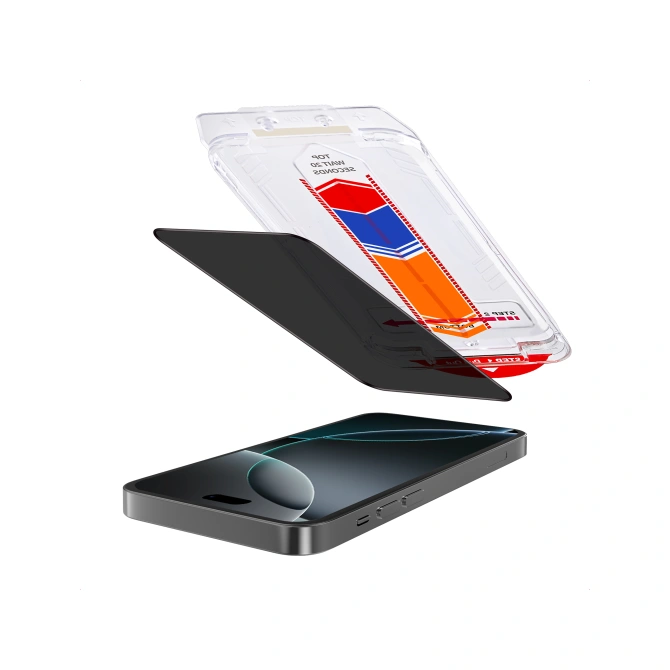 Accezz Gehard Glas Privacy Screenprotector + Applicator Apple iPhone 16 Pro
