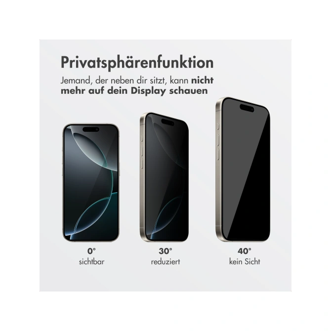 Accezz Gehard Glas Privacy Screenprotector + Applicator Apple iPhone 16 Pro
