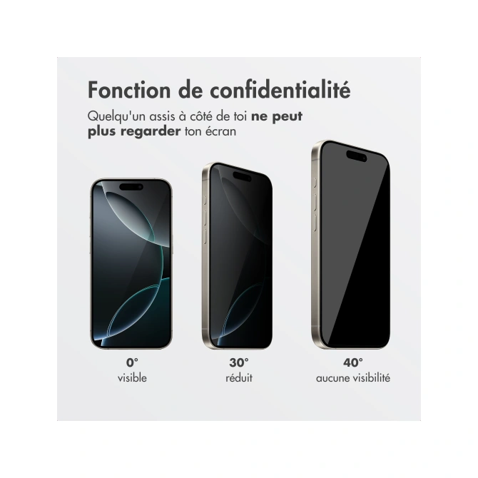 Accezz Gehard Glas Privacy Screenprotector + Applicator Apple iPhone 16 Pro