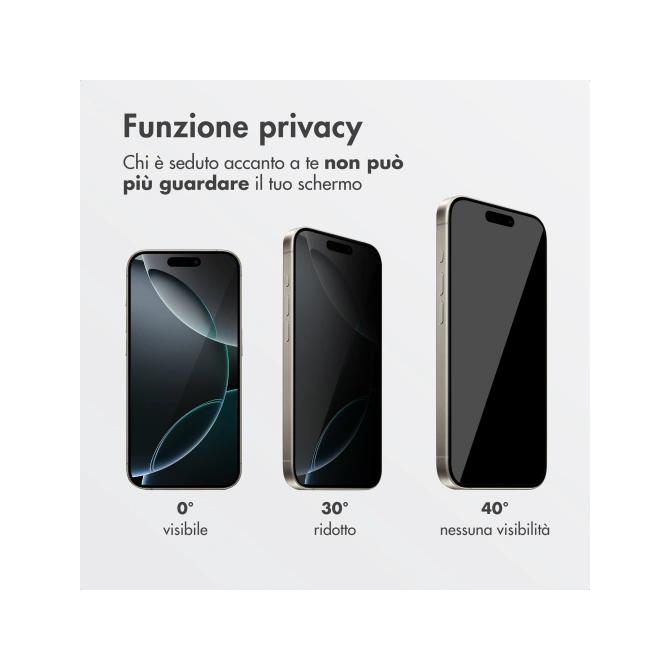 Accezz Gehard Glas Privacy Screenprotector + Applicator Apple iPhone 16 Pro