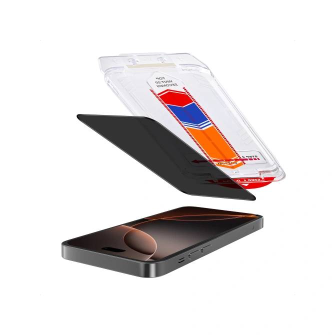 Accezz Gehard Glas Privacy Screenprotector + Applicator Apple iPhone 16 Pro Max