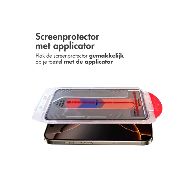 Accezz Gehard Glas Privacy Screenprotector + Applicator Apple iPhone 16 Pro Max