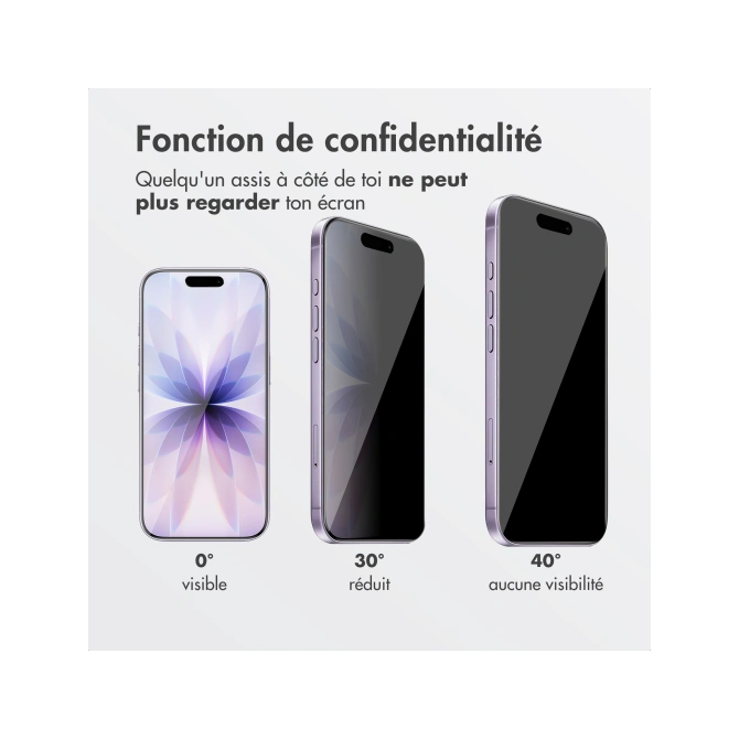 Accezz Gehard Glas Privacy Screenprotector + Applicator Apple iPhone 17