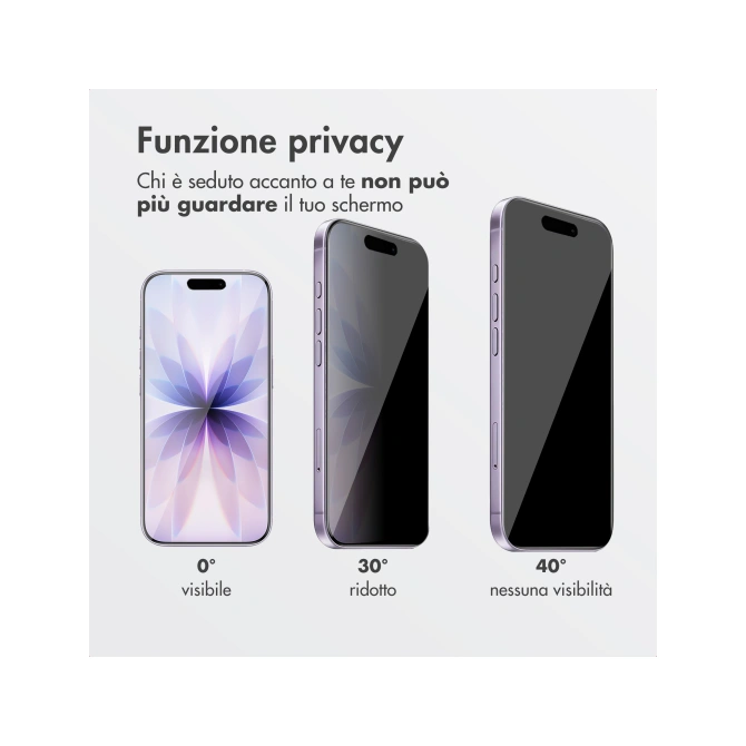 Accezz Gehard Glas Privacy Screenprotector + Applicator Apple iPhone 17