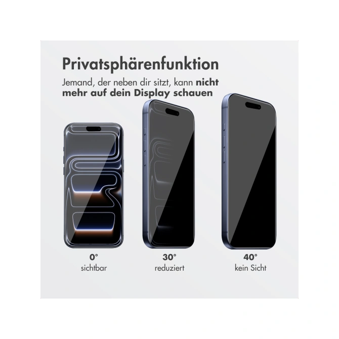 Accezz Gehard Glas Privacy Screenprotector + Applicator Apple iPhone 17 Pro