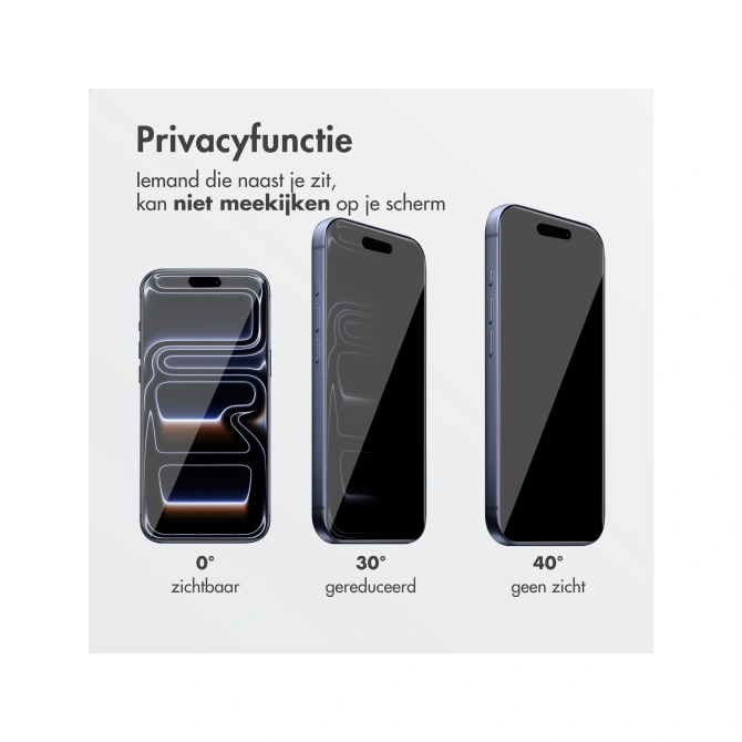 Accezz Gehard Glas Privacy Screenprotector + Applicator Apple iPhone 17 Pro