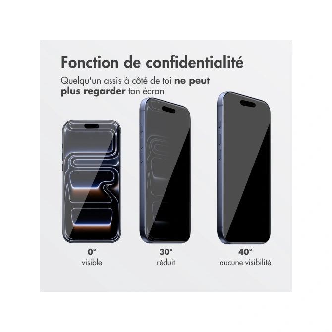 Accezz Gehard Glas Privacy Screenprotector + Applicator Apple iPhone 17 Pro