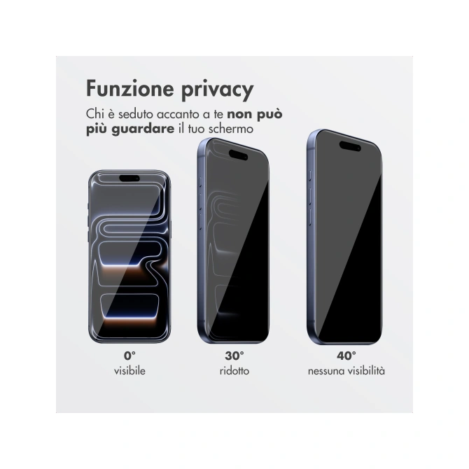 Accezz Gehard Glas Privacy Screenprotector + Applicator Apple iPhone 17 Pro