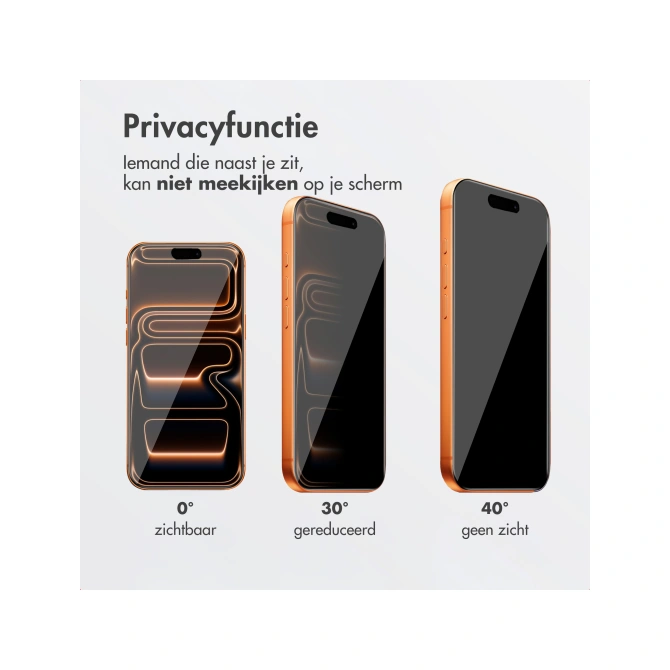 Accezz Gehard Glas Privacy Screenprotector + Applicator Apple iPhone 17 Pro Max