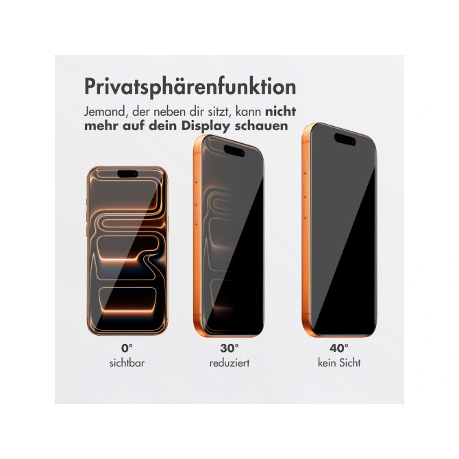 Accezz Gehard Glas Privacy Screenprotector + Applicator Apple iPhone 17 Pro Max
