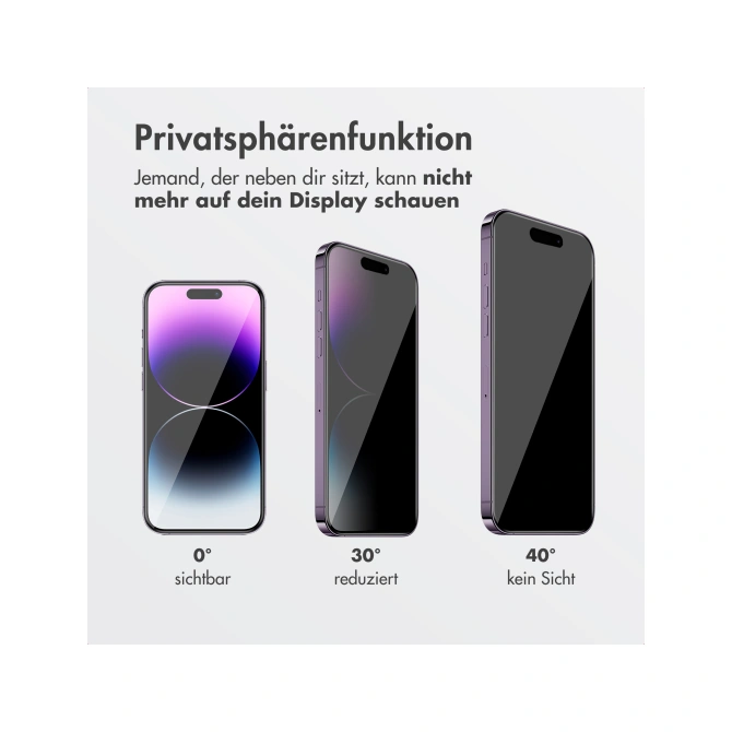 Accezz Gehard Glas Privacy Screenprotector + Applicator Apple iPhone 17e / 16e / 14 / 13 / 13 Pro
