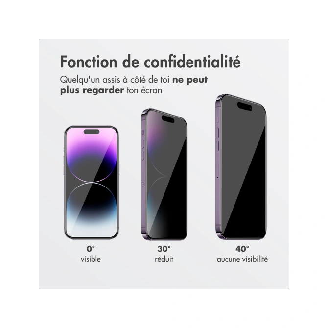 Accezz Gehard Glas Privacy Screenprotector + Applicator Apple iPhone 17e / 16e / 14 / 13 / 13 Pro