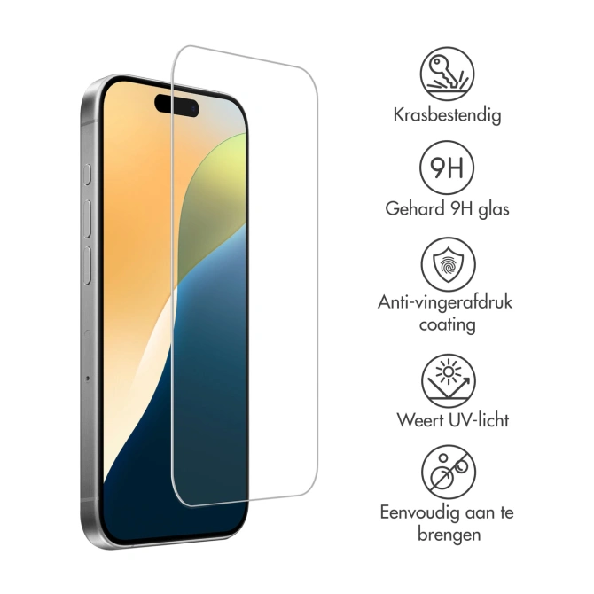 Accezz Gehard Glas Screenprotector 2-pack Apple iPhone 17 / 17 Pro / 16 Pro