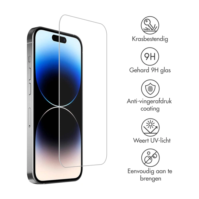 Accezz Gehard Glas Screenprotector Apple iPhone 15 / 15 Pro / 16