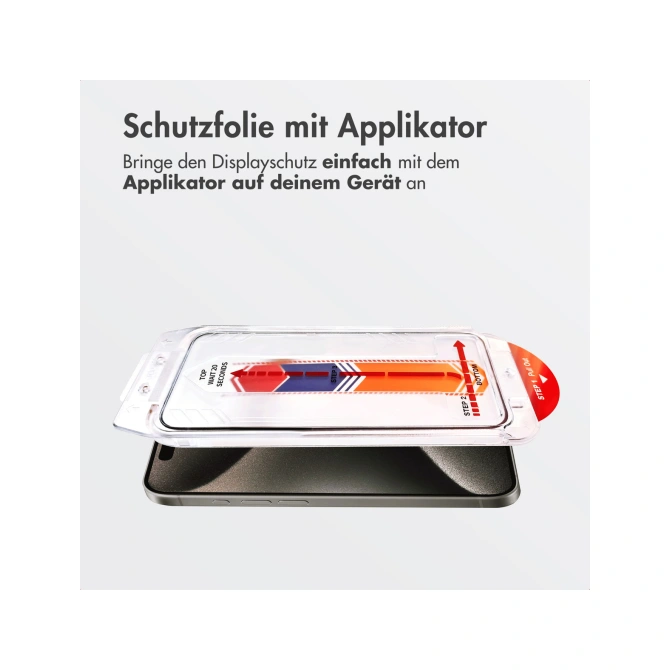 Accezz Gehard Glas Screenprotector + Applicator Apple iPhone 15 Pro