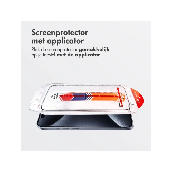 Accezz Gehard Glas Screenprotector + Applicator Apple iPhone 15 Pro Max