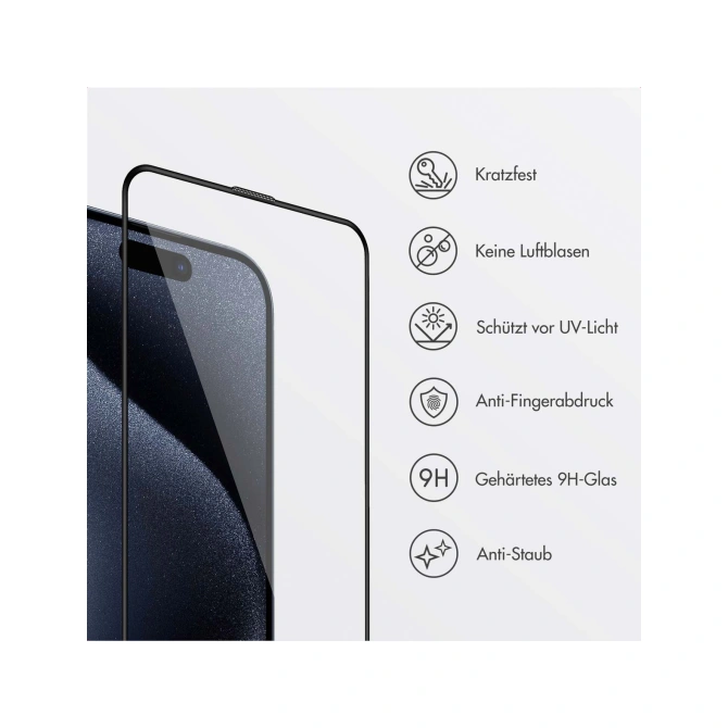 Accezz Gehard Glas Screenprotector + Applicator Apple iPhone 15 Pro Max