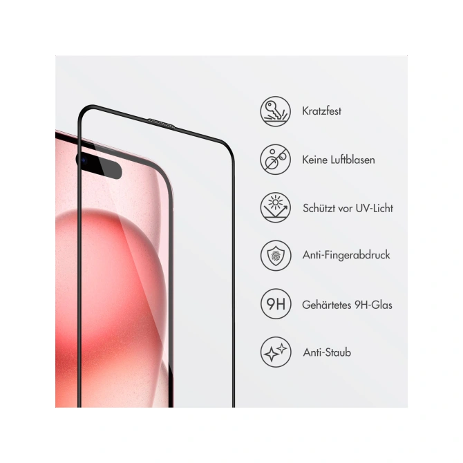 Accezz Gehard Glas Screenprotector + Applicator Apple iPhone 16 / 15