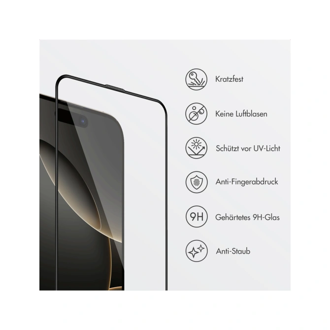 Accezz Gehard Glas Screenprotector + Applicator Apple iPhone 16 Pro