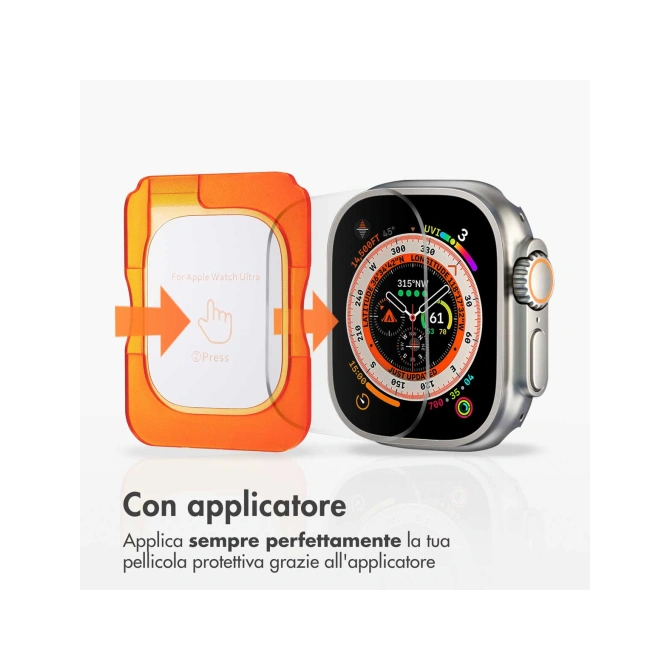 Accezz Gehard glas screenprotector met applicator Apple Watch Ultra 1 / 2 / 3 - 49 mm