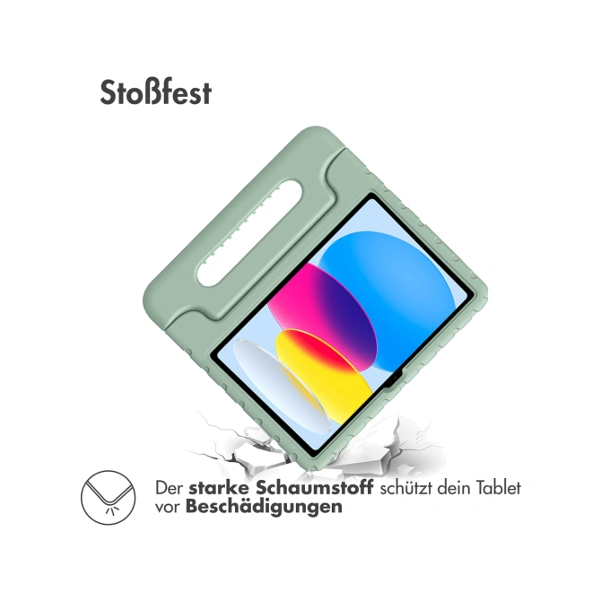 Accezz Kidsproof Backcover met handvat Apple iPad 11 (2025) 11 inch A16 / iPad 10 (2022) 10.9 inch - Olive Green