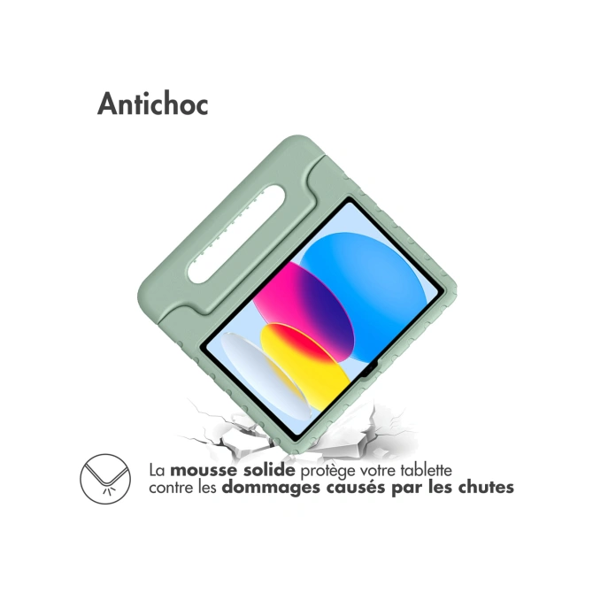 Accezz Kidsproof Backcover met handvat Apple iPad 11 (2025) 11 inch A16 / iPad 10 (2022) 10.9 inch - Olive Green