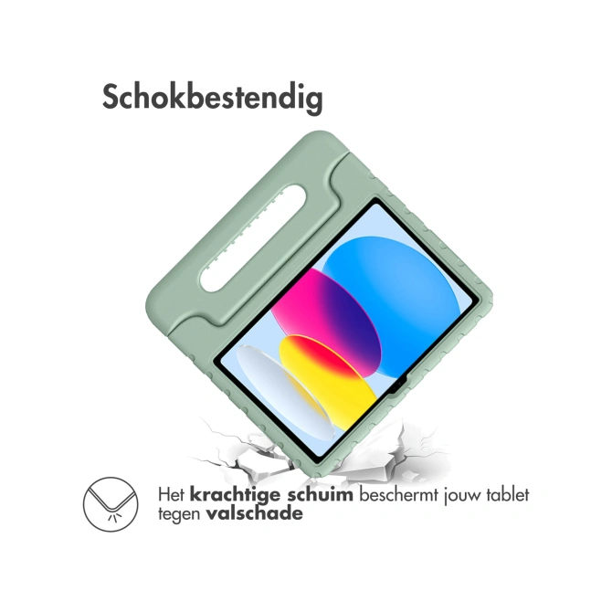 Accezz Kidsproof Backcover met handvat Apple iPad 11 (2025) 11 inch A16 / iPad 10 (2022) 10.9 inch - Olive Green