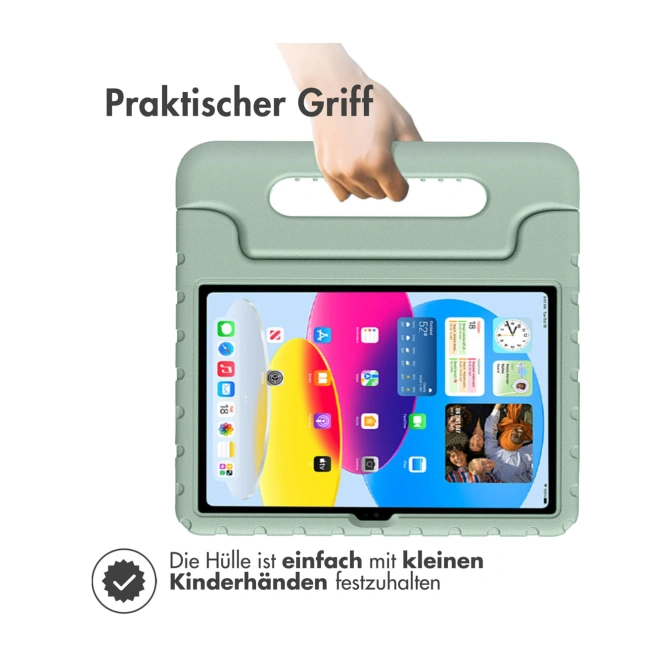Accezz Kidsproof Backcover met handvat Apple iPad 11 (2025) 11 inch A16 / iPad 10 (2022) 10.9 inch - Olive Green
