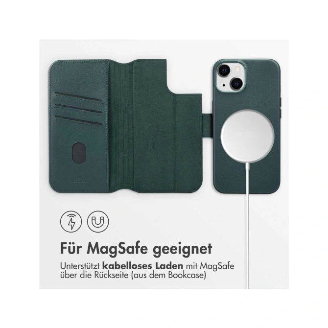 Accezz Leather Bookcase 2-in-1 met MagSafe Apple iPhone 14 - Cedar Green