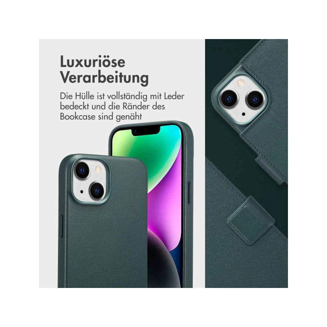 Accezz Leather Bookcase 2-in-1 met MagSafe Apple iPhone 14 - Cedar Green