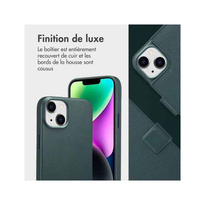 Accezz Leather Bookcase 2-in-1 met MagSafe Apple iPhone 14 - Cedar Green