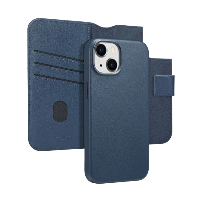 Accezz Leather Bookcase 2-in-1 met MagSafe Apple iPhone 14 - Nightfall Blue