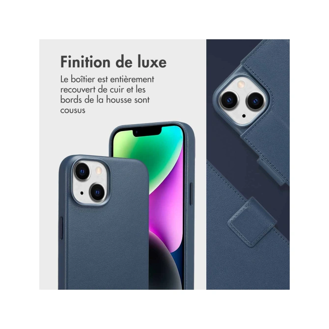 Accezz Leather Bookcase 2-in-1 met MagSafe Apple iPhone 14 - Nightfall Blue
