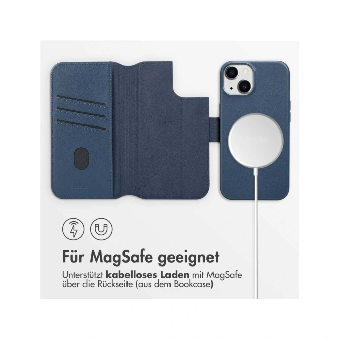 Accezz Leather Bookcase 2-in-1 met MagSafe Apple iPhone 14 - Nightfall Blue