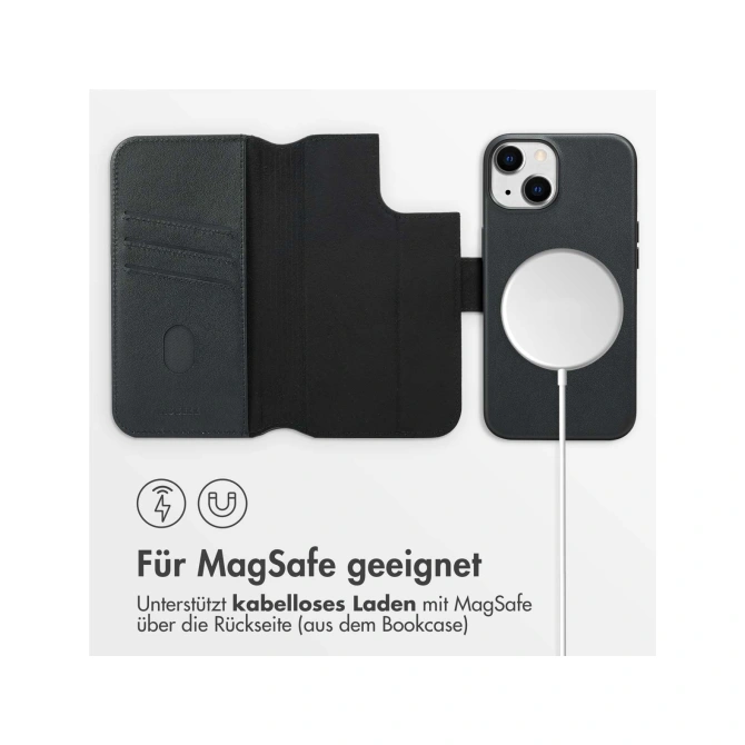 Accezz Leather Bookcase 2-in-1 met MagSafe Apple iPhone 14 - Onyx Black