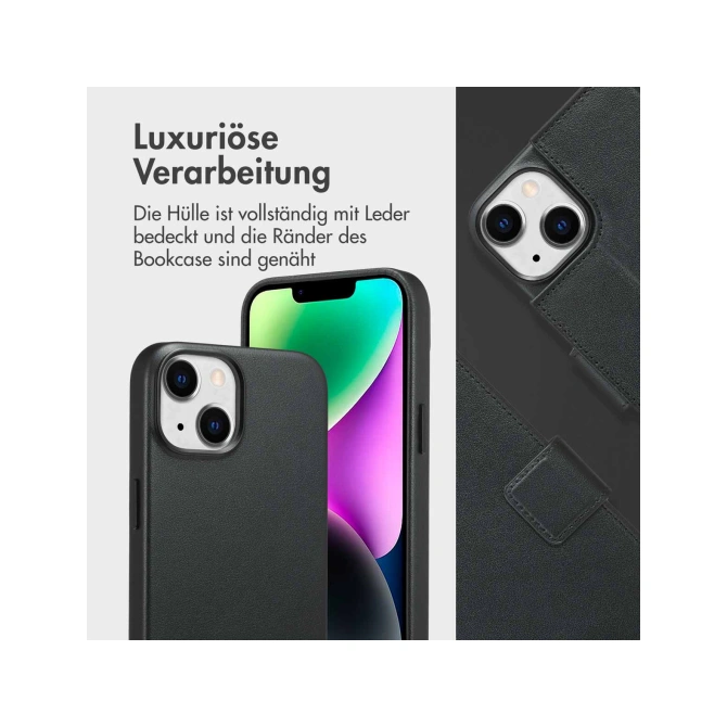 Accezz Leather Bookcase 2-in-1 met MagSafe Apple iPhone 14 - Onyx Black