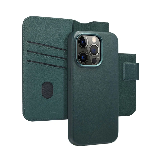 Accezz Leather Bookcase 2-in-1 met MagSafe Apple iPhone 14 Pro - Cedar Green