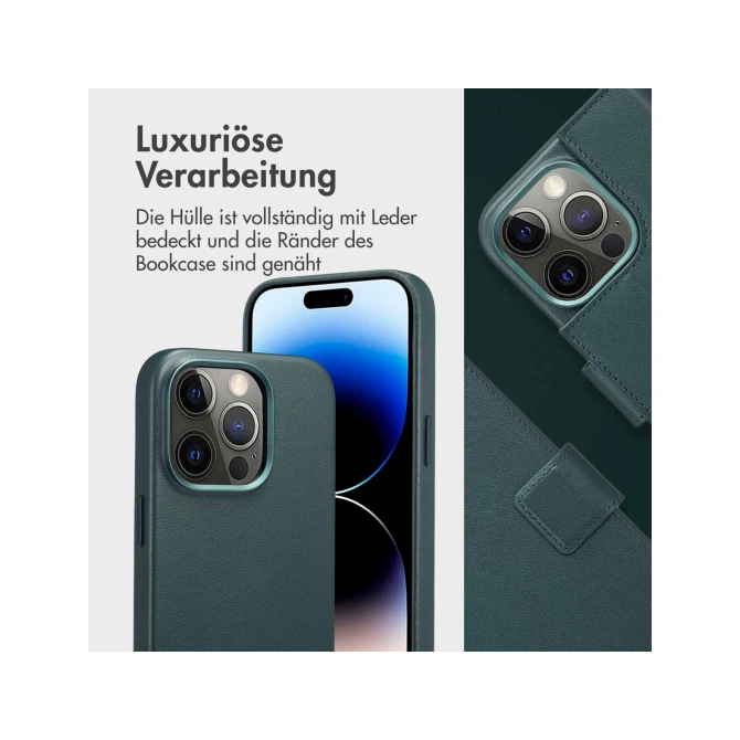 Accezz Leather Bookcase 2-in-1 met MagSafe Apple iPhone 14 Pro - Cedar Green