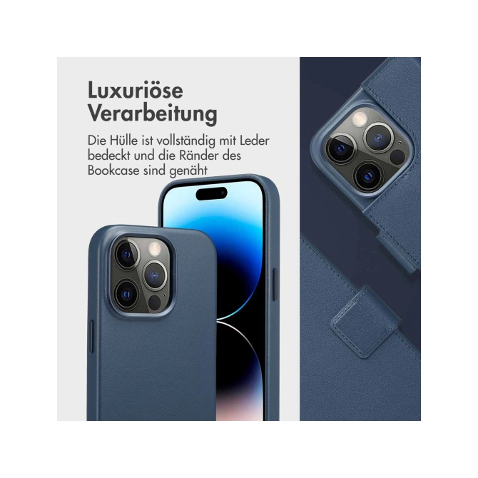 Accezz Leather Bookcase 2-in-1 met MagSafe Apple iPhone 14 Pro - Nightfall Blue