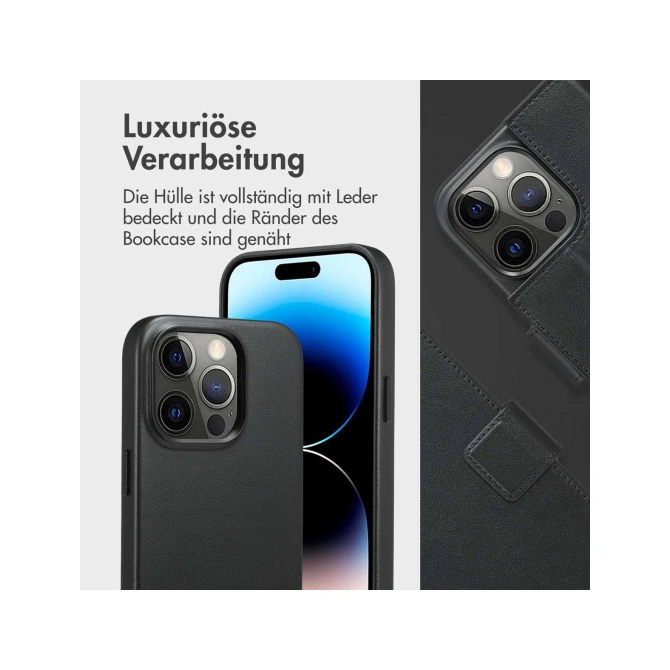Accezz Leather Bookcase 2-in-1 met MagSafe Apple iPhone 14 Pro - Onyx Black
