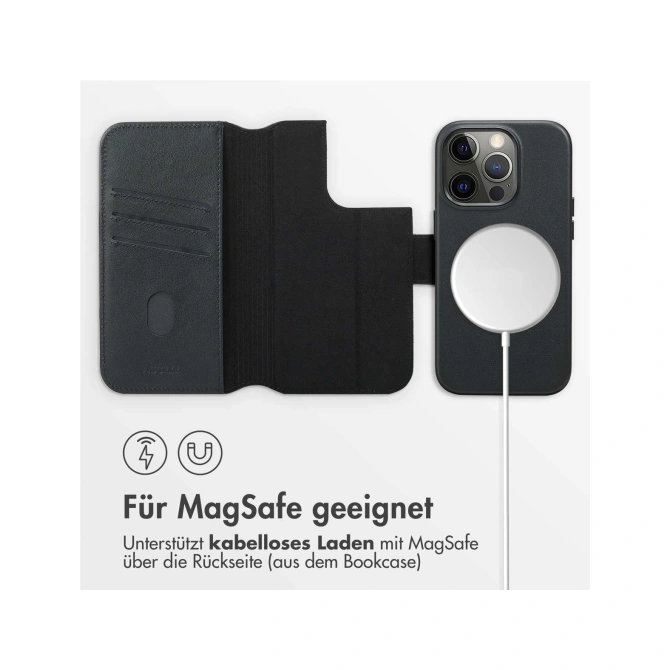Accezz Leather Bookcase 2-in-1 met MagSafe Apple iPhone 14 Pro - Onyx Black
