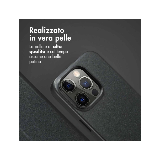Accezz Leather Bookcase 2-in-1 met MagSafe Apple iPhone 14 Pro - Onyx Black