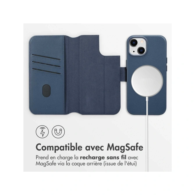 Accezz Leather Bookcase 2-in-1 met MagSafe Apple iPhone 15 - Nightfall Blue