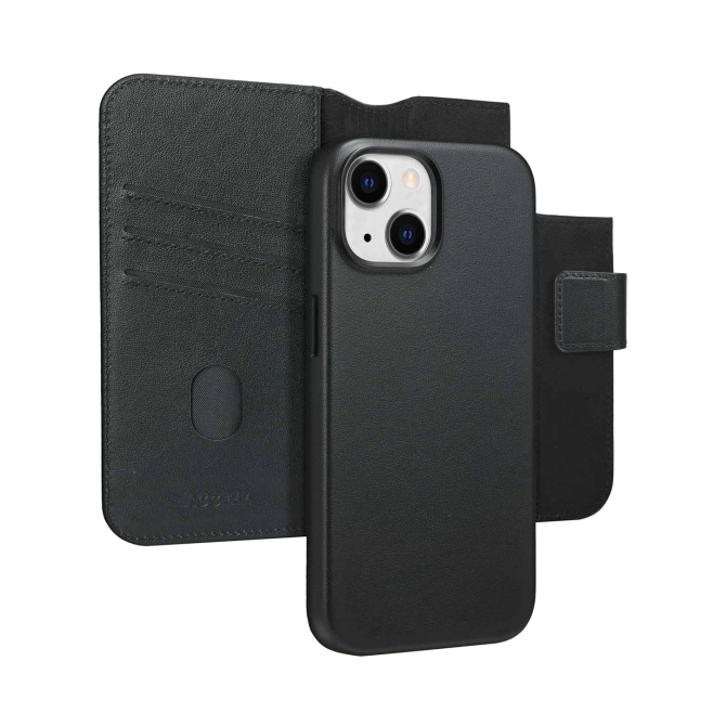 Accezz Leather Bookcase 2-in-1 met MagSafe Apple iPhone 15 - Onyx Black