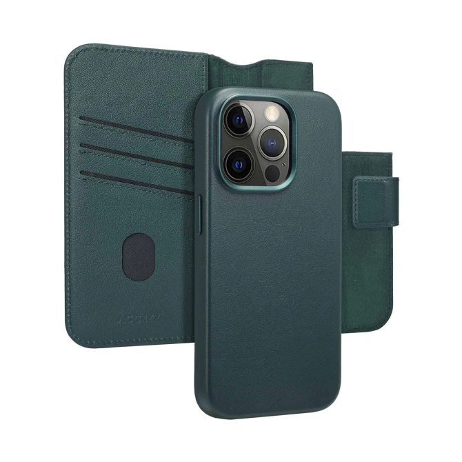 Accezz Leather Bookcase 2-in-1 met MagSafe Apple iPhone 15 Pro - Cedar Green