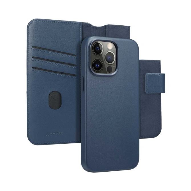 Accezz Leather Bookcase 2-in-1 met MagSafe Apple iPhone 15 Pro Max - Nightfall Blue