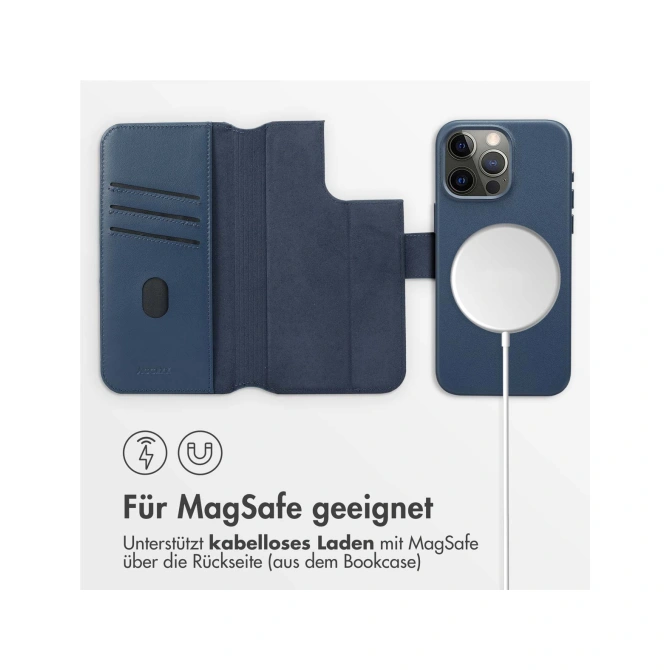 Accezz Leather Bookcase 2-in-1 met MagSafe Apple iPhone 15 Pro Max - Nightfall Blue