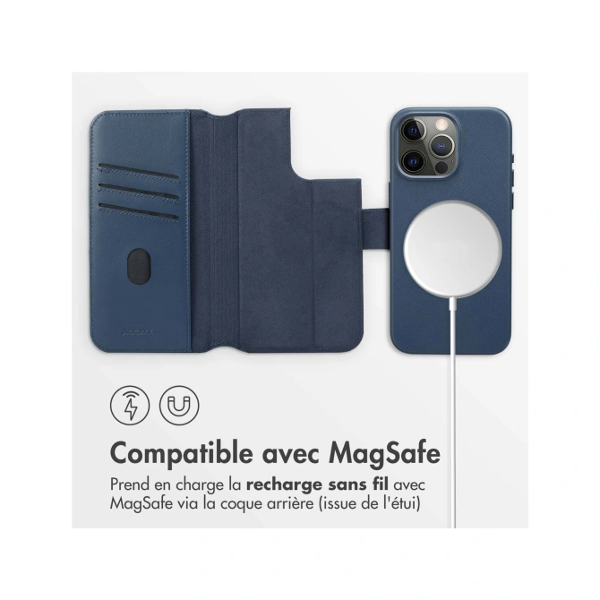 Accezz Leather Bookcase 2-in-1 met MagSafe Apple iPhone 15 Pro Max - Nightfall Blue